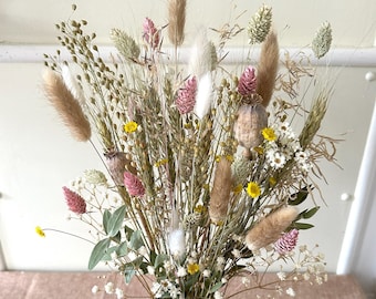 Ramo de flores secas / Eucalipto, Gypsophila, colas de conejo, regalo para buzón