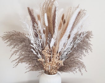 Bouquet de fleurs séchées | Décor d'herbe de pampa séchée de 60 cm | Bouquet de pampas de grandes fleurs séchées | Fleurs de mariage Boho Gypsophile séchées