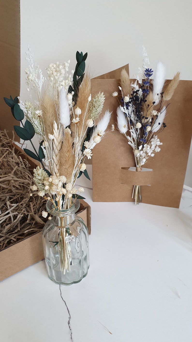 Mini Dried Flower Bouquet Mini Dried Flowers in Vase Etsy UK