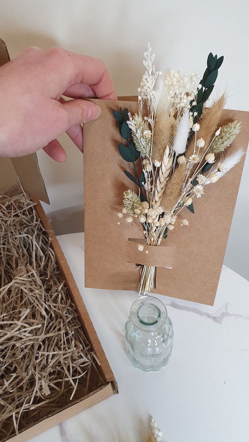 Mini Dried Flower Bouquet Mini Dried Flowers in Vase Etsy UK