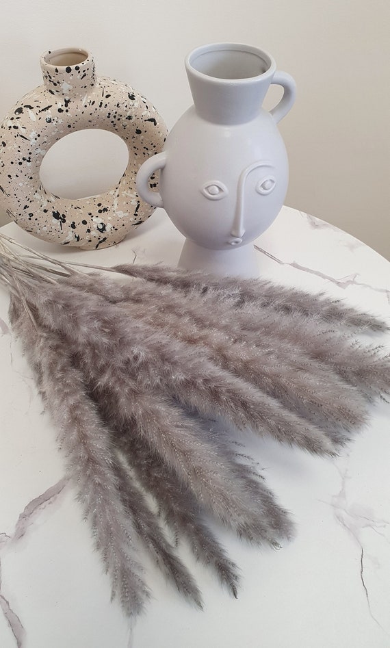 Grey Pampas Grass | Fluffy Pampas Grass Decor | Dried Flowers Pampas Arrangement | Home and Wedding Boho Decor