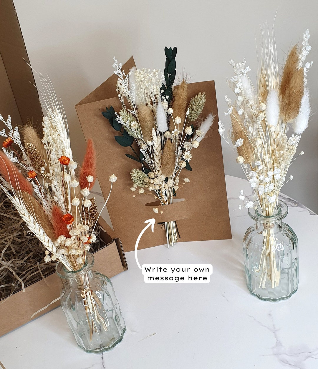Mini Dried Flower Bouquet | Mini Dried Flowers in Vase 