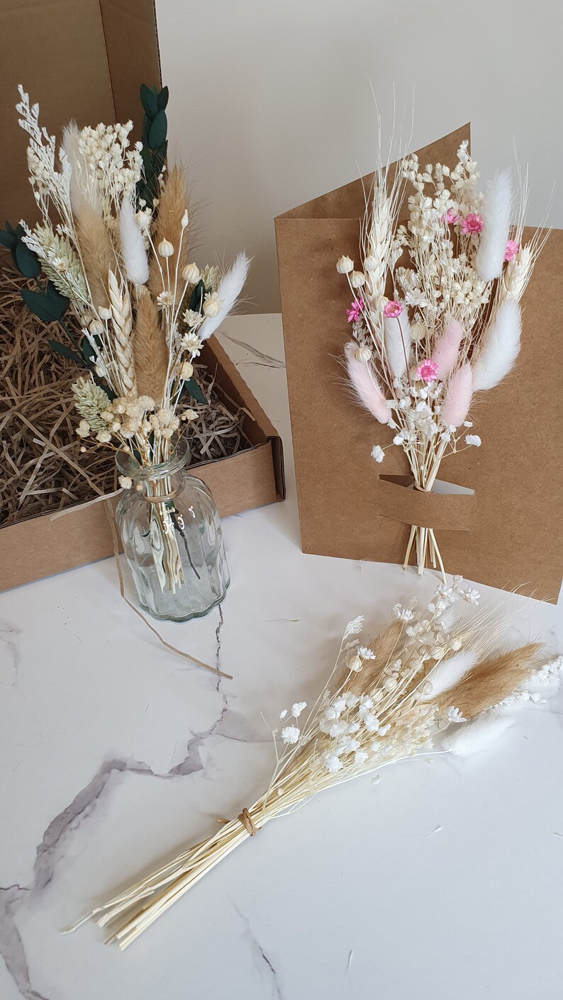 Mini Dried Flower Bouquet Mini Dried Flowers in Vase Etsy UK