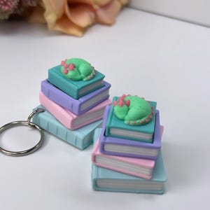 Bookish Fidget Clickers, stack of books clickies, sleepy dragon books Clickies