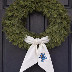 Embroidered Grateful Dead Wreath Sash | Front Door Wreath Sash | Personalized Wreath Sash