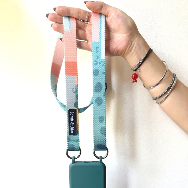 Phone lanyard crossbody neck adjustable strap multicolor cell phone cord with silicone case for iPhone 11 12 PRO 13 PROMAX 14 PLUS
