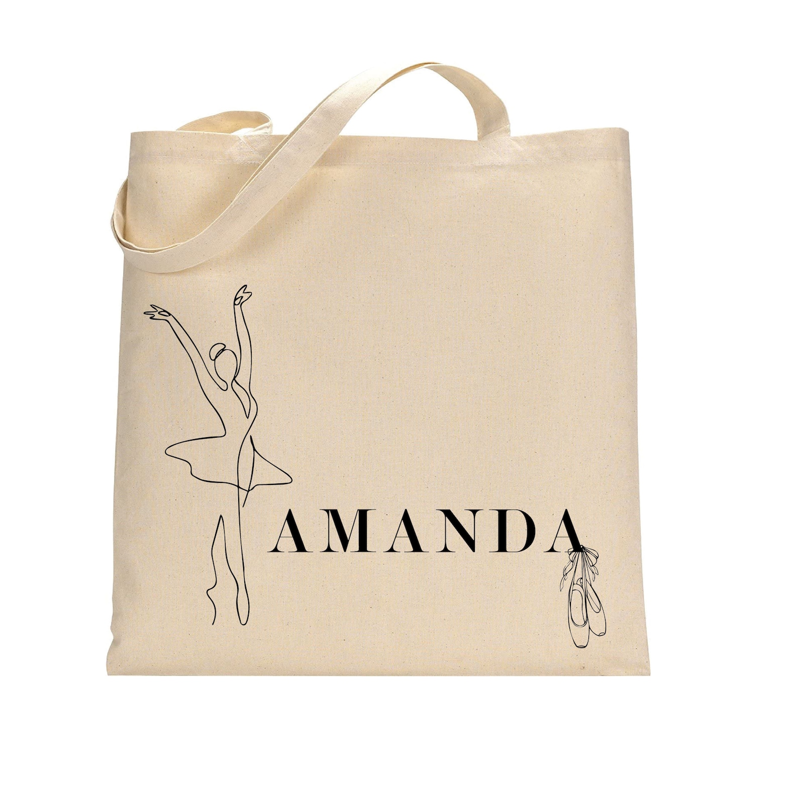 Personalized Ballet Tote Bag Ballerina Canvas Tote Bag Etsy