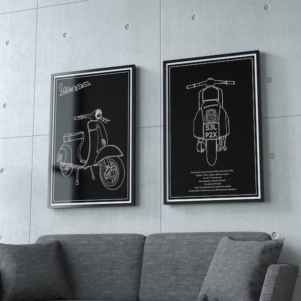 Vibrant Vespa Primavera Double Poster - Add Style to Your Room