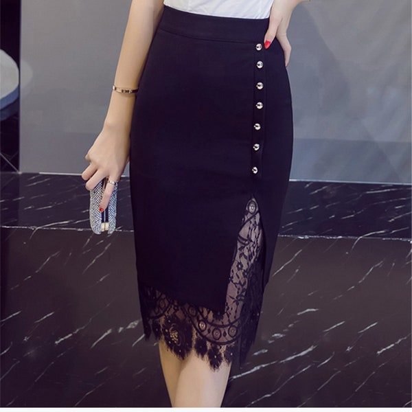 Lace Pencil Skirt - Etsy