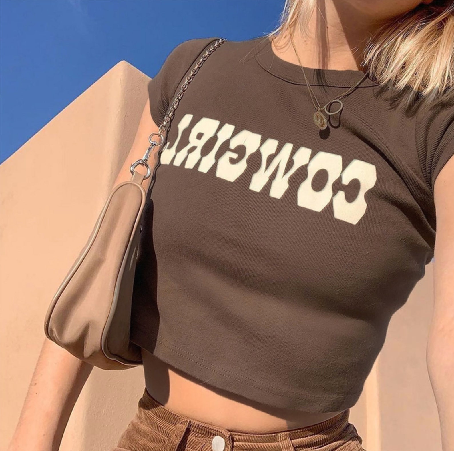 COWGIRL Print Crop Top T Shirt Womens Etsy