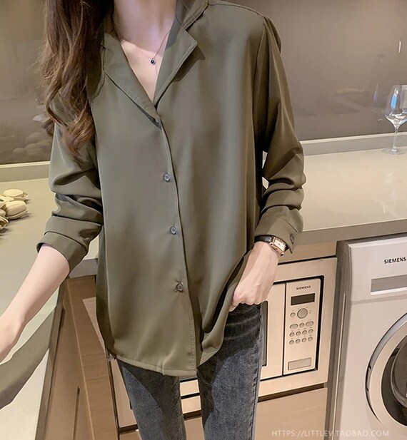 BLOUSON Chiffon Collared Front Buttons 