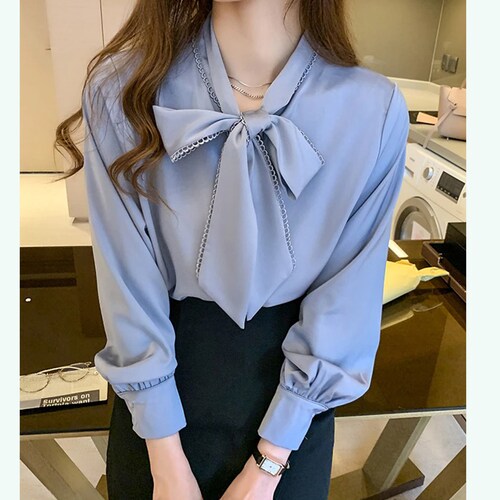 Bow tie shirt womens Clearance