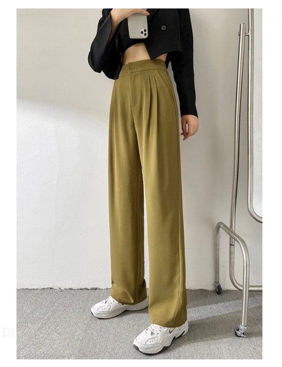 TROUSERS Spring Coloured Straight Cut Relaxed Pants Office - Etsy UK