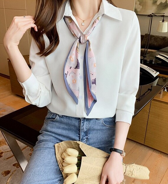 OFFICE Tie up Blouse Chiffon Bow Tie 