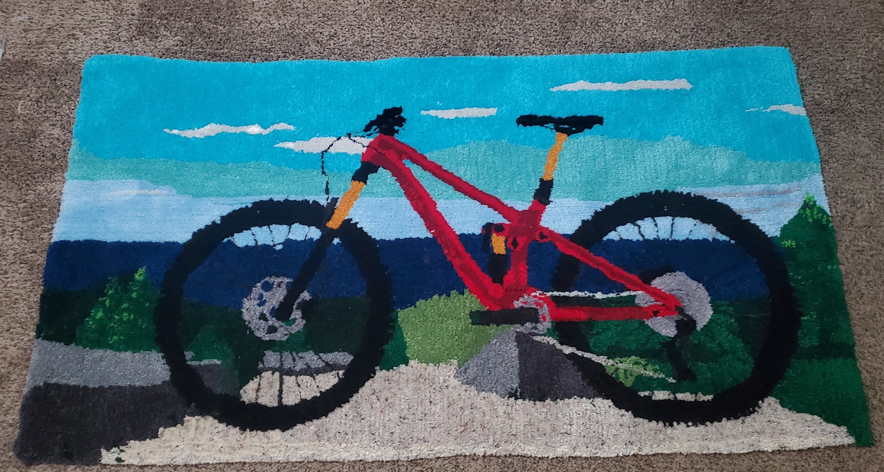 Bike rug custome home tufted mountain bike Etsy