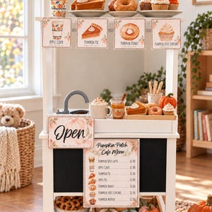 Pumpkin Patch Café Pretend Play Printable | Watercolor Fall Dramatic Play Set