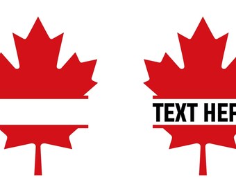 Canadian maple leaf split monogram svg ,maple leaf split svg ,Canada day SVG,maple leaf monogram svg