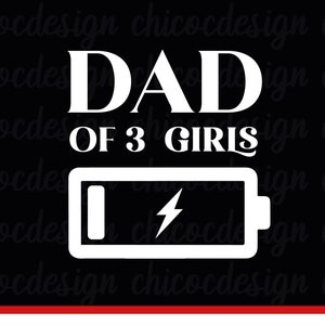 Papá de 3 niñas SVG, Padre e hija, SVG, PNG