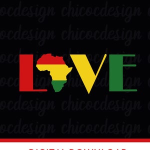 Afrika liefde svg, I Love Africa Svg, Black King Svg, Black History Month svg, Afrika Svg, zwarte vrouw Svg, African American Svg