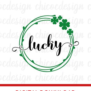 Trébol de la suerte San Patricio Svg, Shamrock svg, Trébol de cuatro hojas svg, lucky svg