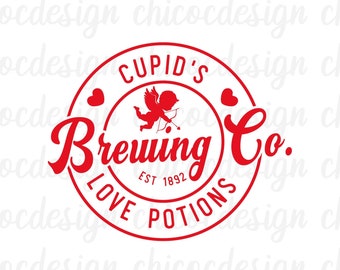 Cupid's Brewing Co Love Potions SVG, Valentijnsdag shirt SVG, Valentine SVG, Cupido SVG
