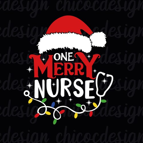 One Merry Nurse Christmas Lights Svg Nurse Christmas Lights Etsy