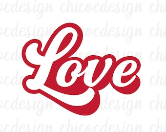 Love svg png, Valentines svg , Valentines Day svg, Love Cut file, Love Clip art,Retro Love svg