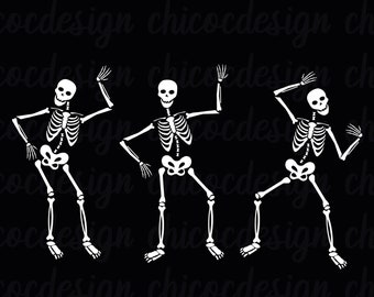 Roliga dansande skelett SVG PNG, skelett SVG, skalle svg, skelettdansande svg, söt skelett svg, Halloween skelett Svg