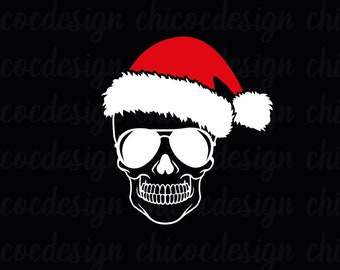 Christmas Skull svg,Skull Santa SVG,Skeleton Santa Hat svg,Skeleton SVG, Dead Inside Skeleton Svg