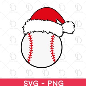 Christmas Baseball Santa Hat Svg ,baseball Santa Shirt Png - Etsy