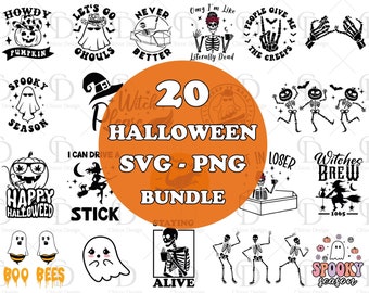 Halloween SVG PNG-paket Klippfiler för Cricut