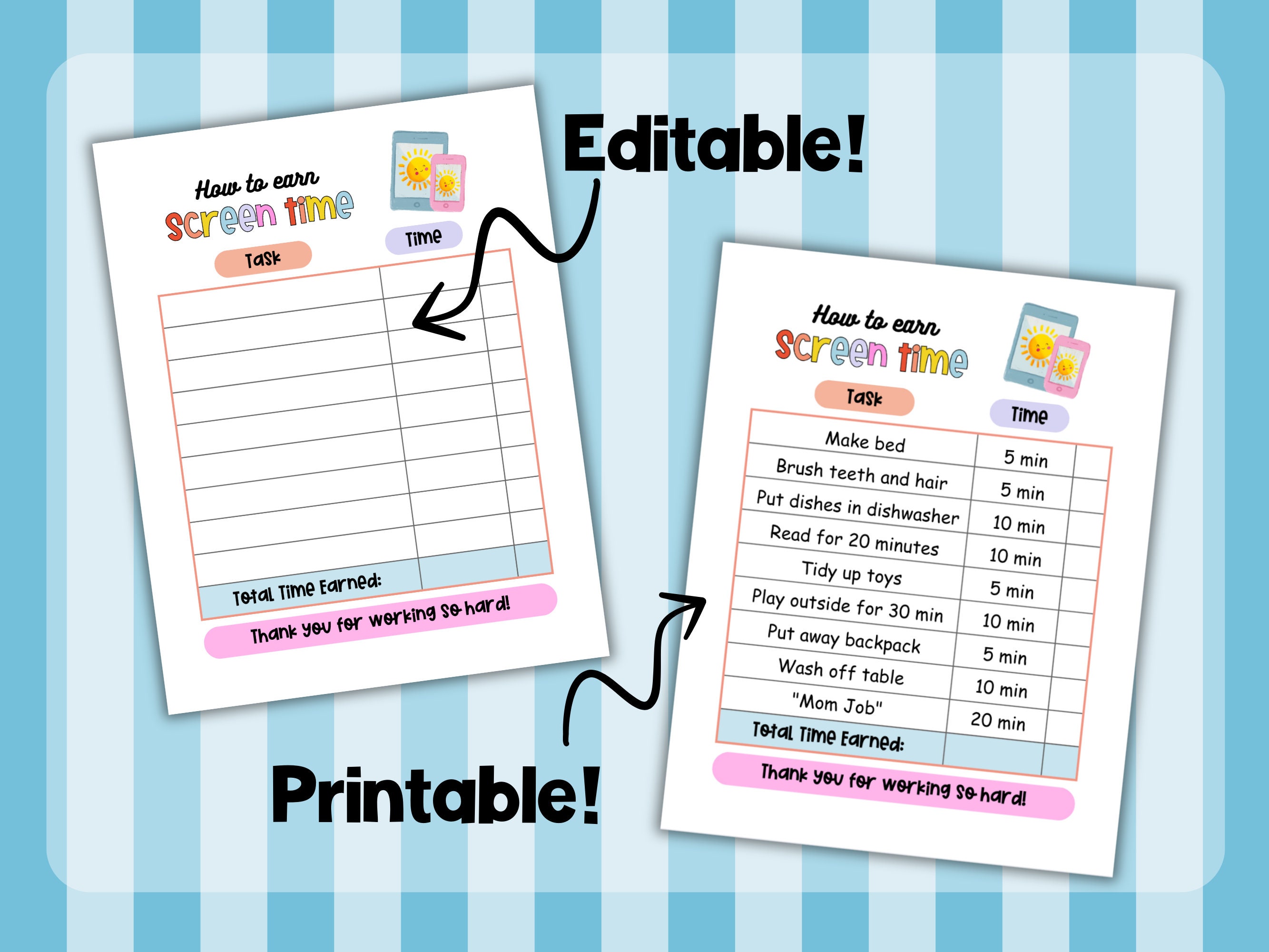 Screen Time Chart For Kids Printable Free