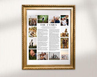 Familien-Proklamations-Fotorahmen, anpassbar, Canva-Vorlage, Sofort-Download