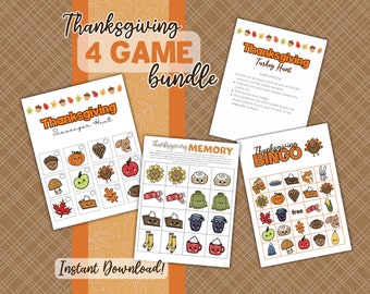 Thanksgiving Game Bundle, Familien- & Klassenspiele (Instant Download)