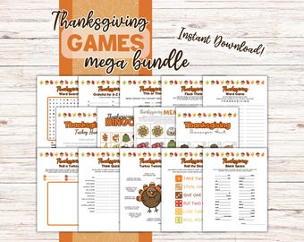 Thanksgiving Game Bundle, Family & Class Games (Instant Download)