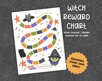 Hexen Belohnungstabelle für Kinder: Halloween für gute Gewohnheiten (Instant Download)