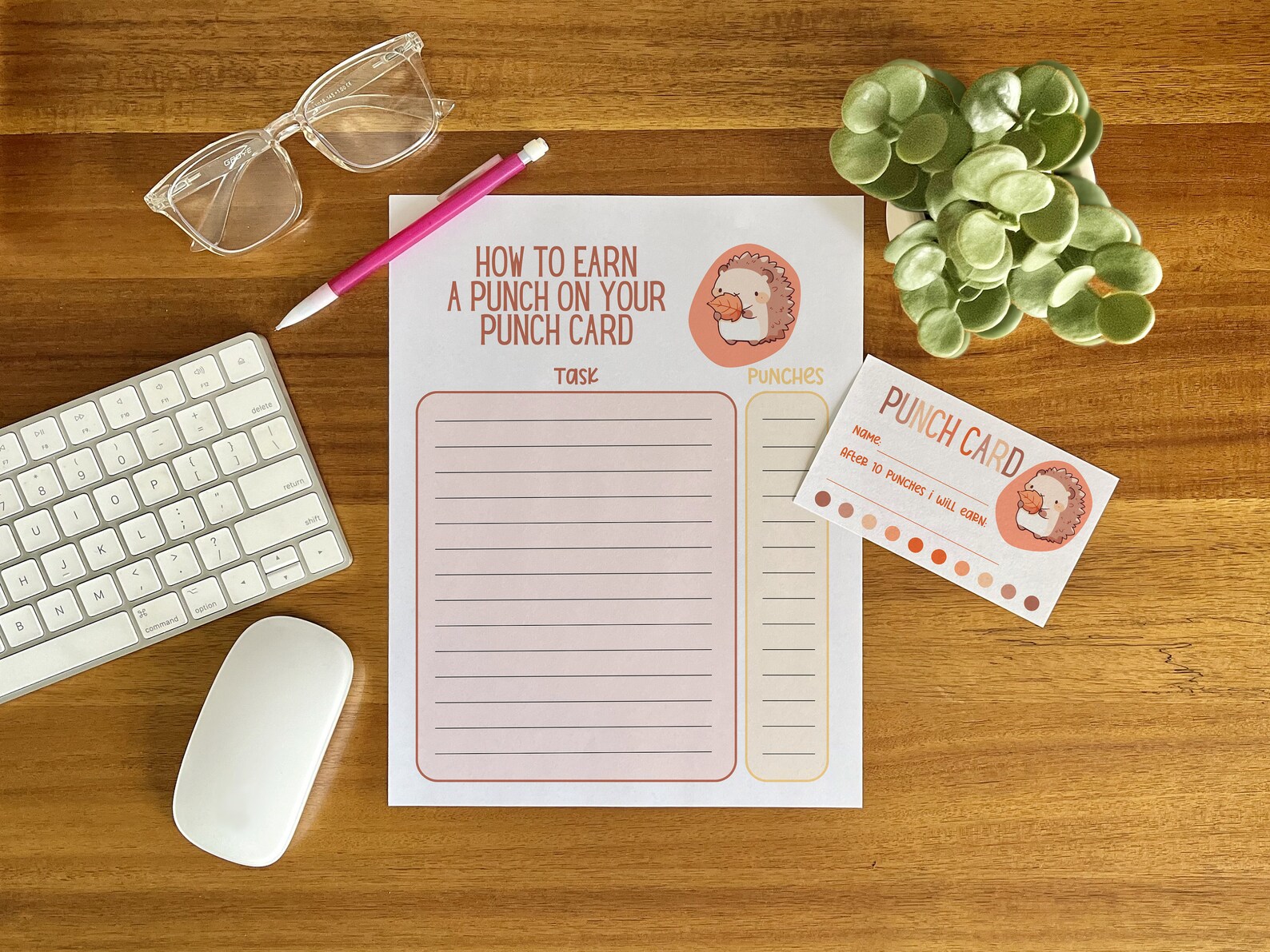 Editable Punch Card for Kids, Printable Punch Card, Printable Reward ...