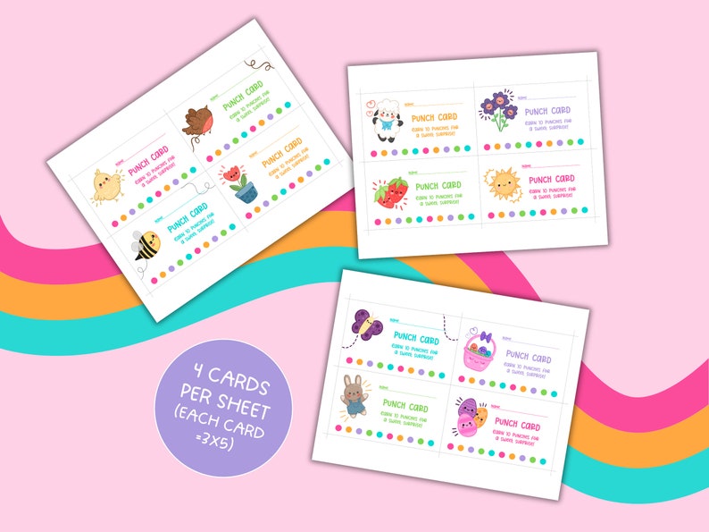 Easter Punch Cards, Spring Fling Punch Cards, Classroom Reward Cards, Easter Festival, Easter Egg Hunt Punch Cards, INSTANT DOWNLOAD image 2