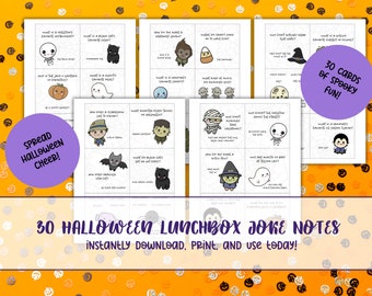 Halloween Lunchbox Joke Notes: Gruselige Kinder Witze (Instant Download)