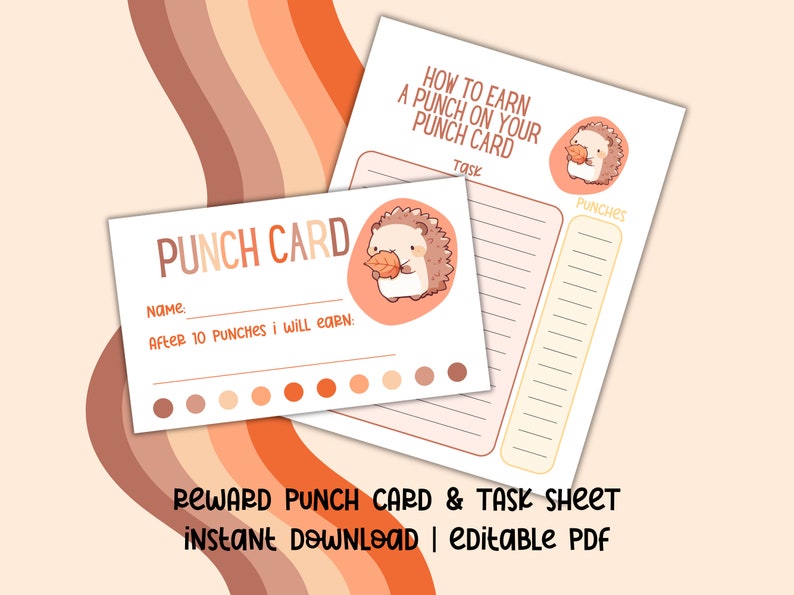 Editable Punch Card for Kids, Printable Punch Card, Printable Reward System, Classroom Reward ...