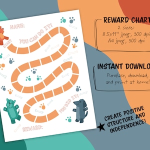 Puppy Reward Chart For Kids, Simple Kids Reward Chart - INSTANT DOWNLOAD