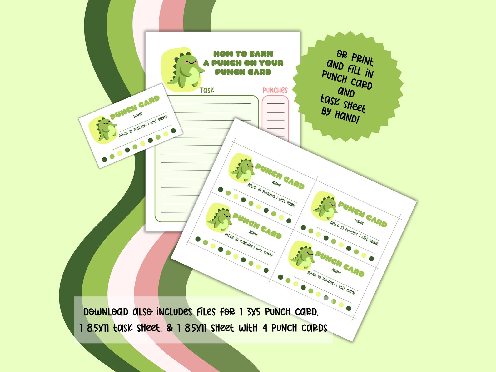 Editable Punch Card for Kids Printable - Il 1588xN.5174779384 Ft8d 