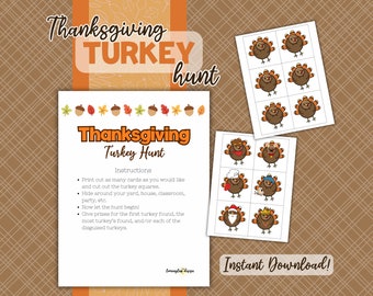 Thanksgiving Truthahn Jagdspiel (Instant Download)