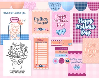 Muttertag Printable Kit, Muttertagskarte, Muttertagsposter, Muttertagsbanner, Muttertagsgeschenk, Muttertagsparty