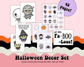 Halloween Dekorationen Set: Klassenzimmer Party Karneval (Instant Download)