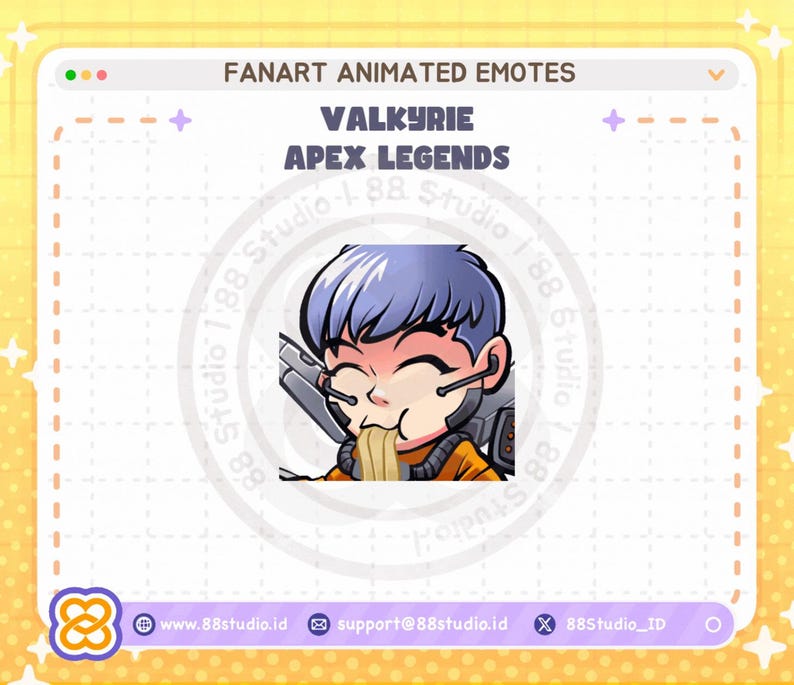 Valkyrie Eat Ramen Animated Twitch Emote: Apex Legends (Digital Download) image 1