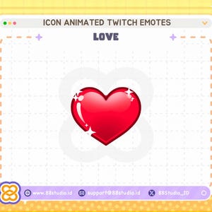 Animated Love Twitch Emotes: Chibi GIF Emotes (Digital Download)