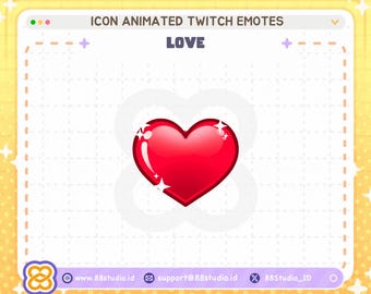 Animated Love Twitch Emotes: Chibi GIF Emotes (Digital Download)