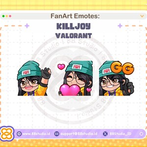 Killjoy Valorant Twitch Emotes: Chibi Style (Digitaler Download)