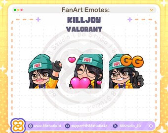 Killjoy Valorant Twitch Emotes: Chibi Style (Digital Download)